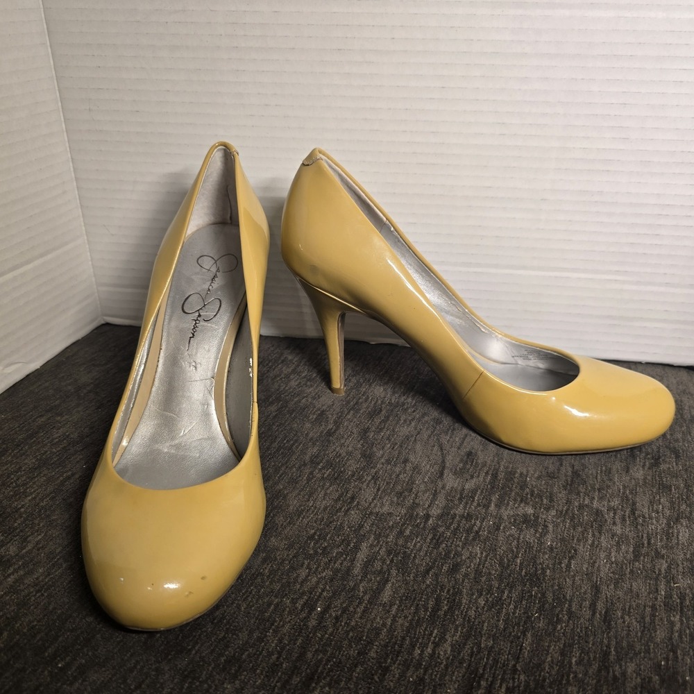 Jessica Simpson Heels JP Oscar Patent Leather Women's Size 9B Yellow Shoes